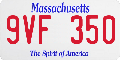 MA license plate 9VF350