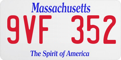 MA license plate 9VF352