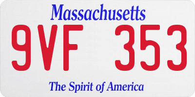 MA license plate 9VF353