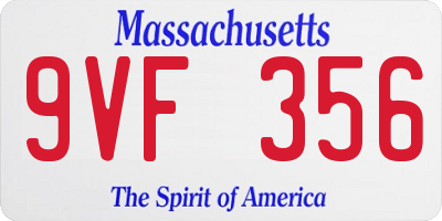 MA license plate 9VF356