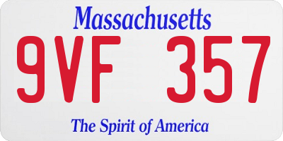 MA license plate 9VF357