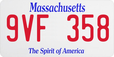 MA license plate 9VF358