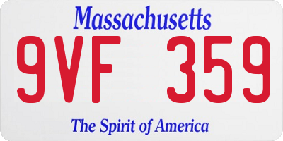 MA license plate 9VF359