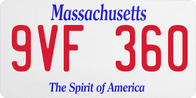 MA license plate 9VF360