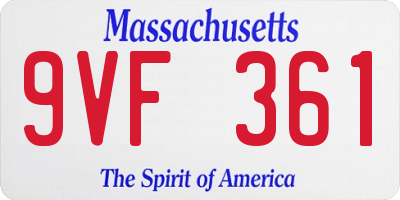 MA license plate 9VF361