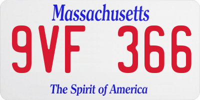 MA license plate 9VF366