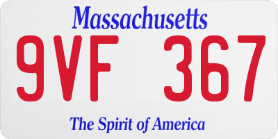 MA license plate 9VF367