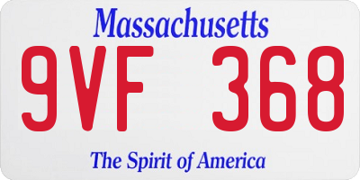 MA license plate 9VF368