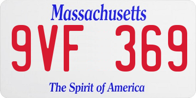 MA license plate 9VF369