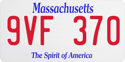 MA license plate 9VF370