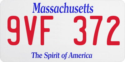 MA license plate 9VF372