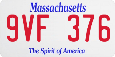 MA license plate 9VF376