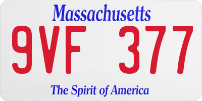 MA license plate 9VF377
