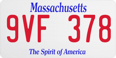 MA license plate 9VF378