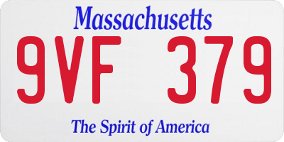 MA license plate 9VF379
