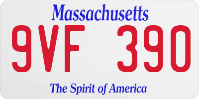 MA license plate 9VF390