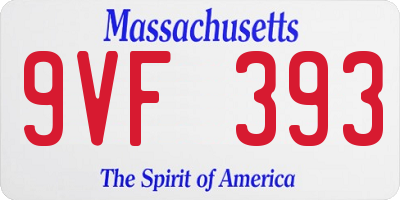 MA license plate 9VF393
