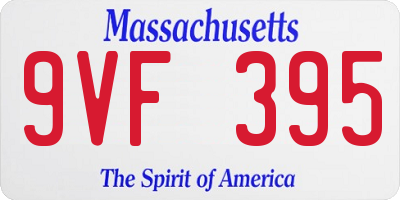 MA license plate 9VF395