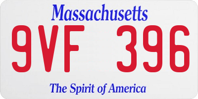 MA license plate 9VF396