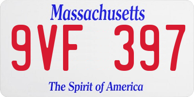 MA license plate 9VF397