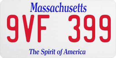 MA license plate 9VF399