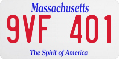 MA license plate 9VF401