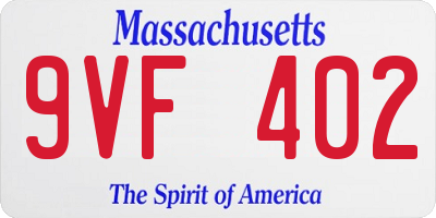 MA license plate 9VF402