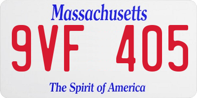 MA license plate 9VF405