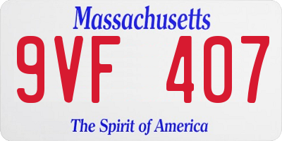 MA license plate 9VF407