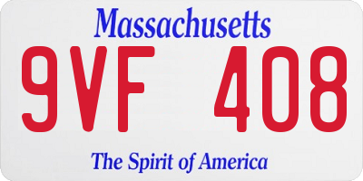 MA license plate 9VF408