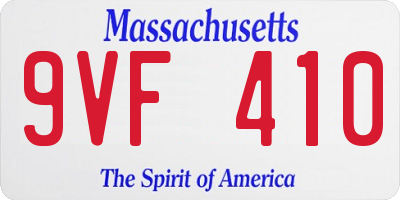 MA license plate 9VF410