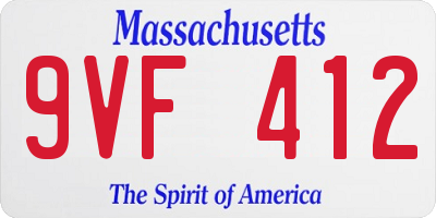 MA license plate 9VF412