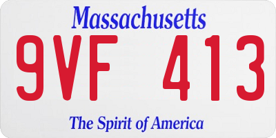 MA license plate 9VF413