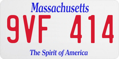 MA license plate 9VF414