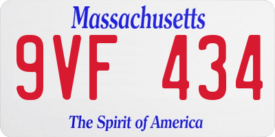 MA license plate 9VF434