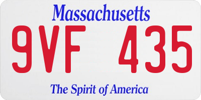 MA license plate 9VF435