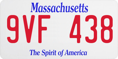 MA license plate 9VF438