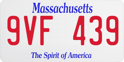 MA license plate 9VF439