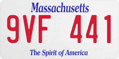 MA license plate 9VF441