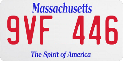 MA license plate 9VF446