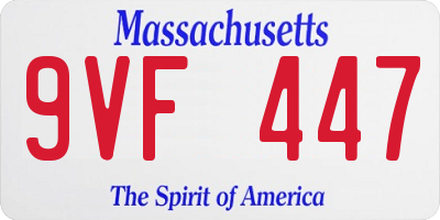MA license plate 9VF447