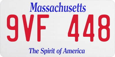 MA license plate 9VF448