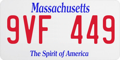 MA license plate 9VF449
