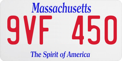 MA license plate 9VF450
