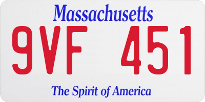 MA license plate 9VF451