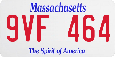 MA license plate 9VF464
