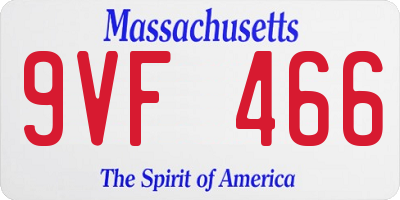 MA license plate 9VF466