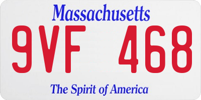 MA license plate 9VF468