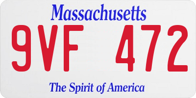 MA license plate 9VF472
