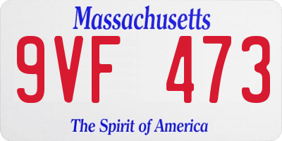 MA license plate 9VF473